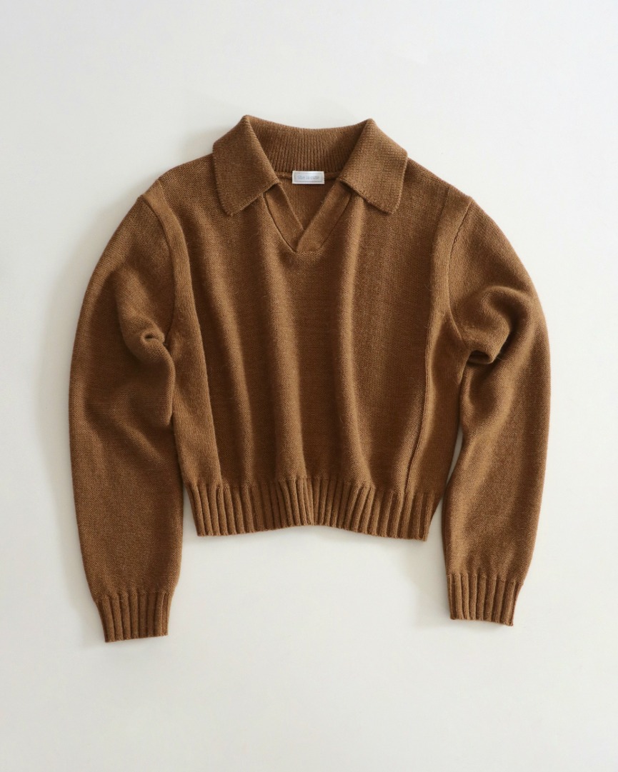 Open collar sweater Caramel(2nd restock)